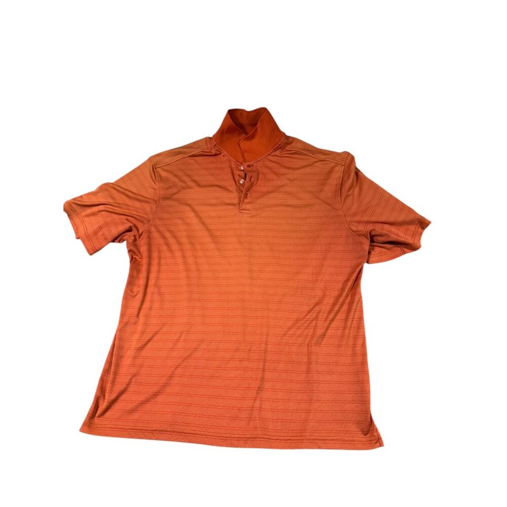 Walter Hagen Mens Orange Striped Polo Shirt Size XL